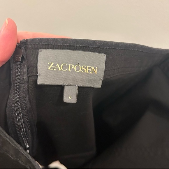 Zac Posen Fit and Flare Skirt 6 black stretch cotton - Picture 4 of 6